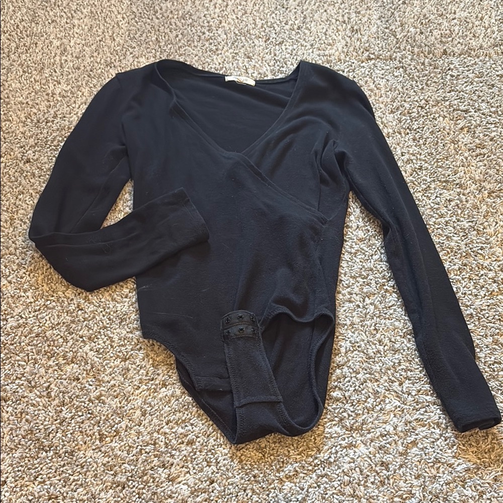 Madewell Black V Neck Body Suit